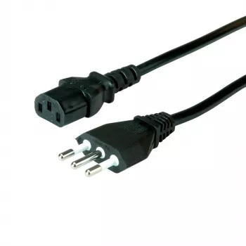 Maitinimo laidas - CEI 23-50 (M) į IEC 60320 C13 tiesus - kintamoji srovė 250 V - 10 A - 1,8 m - juodas - Italija
