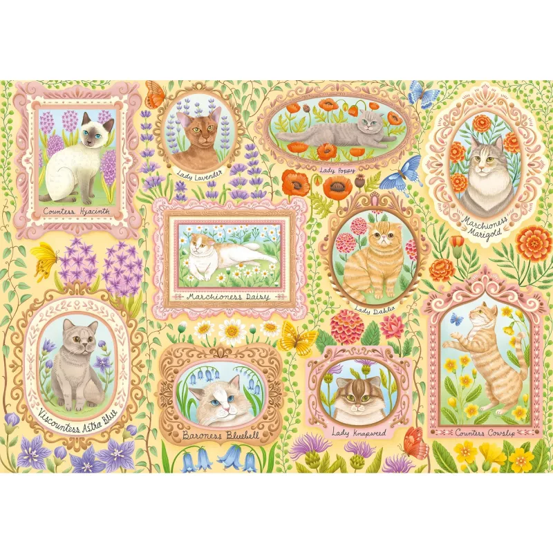 Dėlionė schmidt spiele Noble Cats in Blossom, 1000 vienetų, modelis 59792