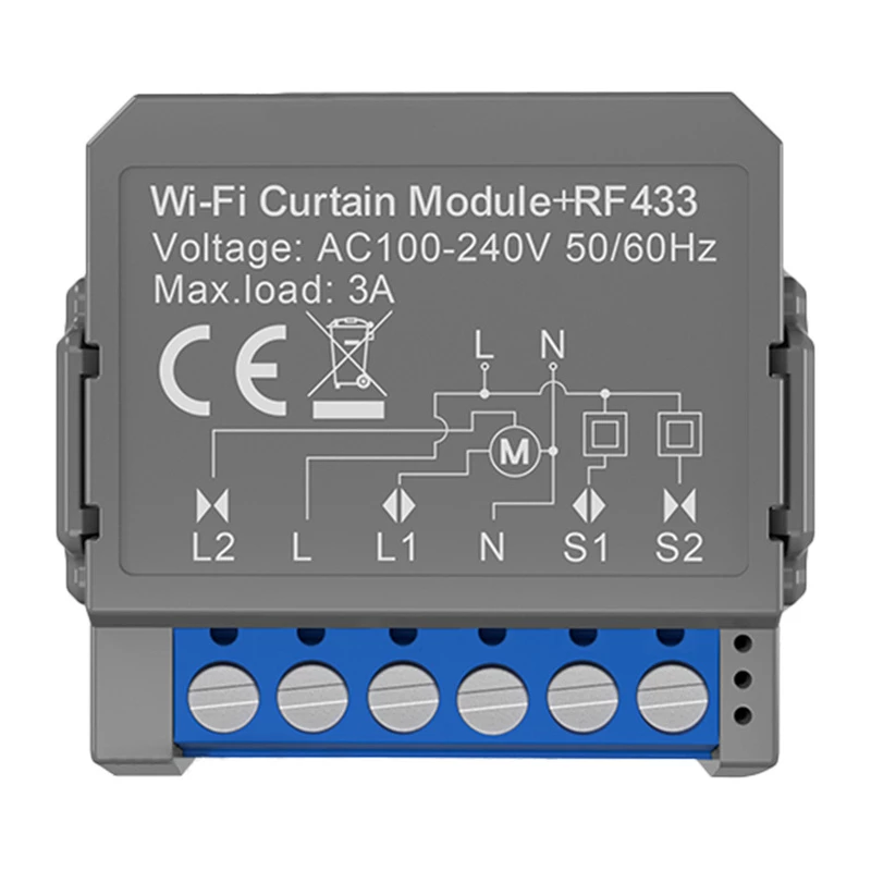Išmanusis užuolaidų modulis Avatto CSM16-RF-1 su Wi‑Fi ir RF valdymu