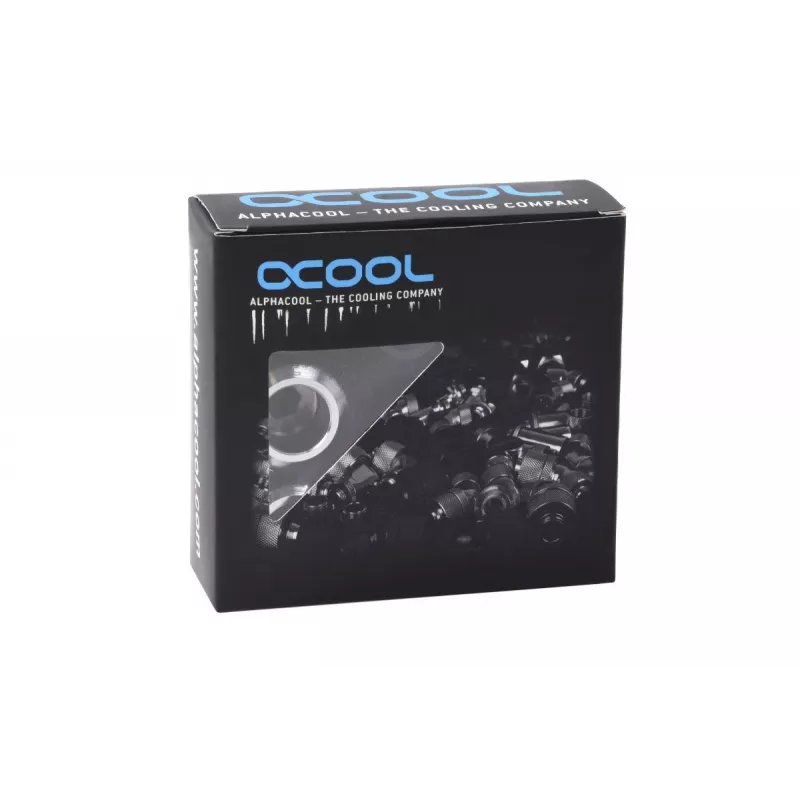 Jungčių rinkinys Alphacool 17474 — žalvarinės chromuotos jungtys, Ø 22 mm, aukštis 20 mm