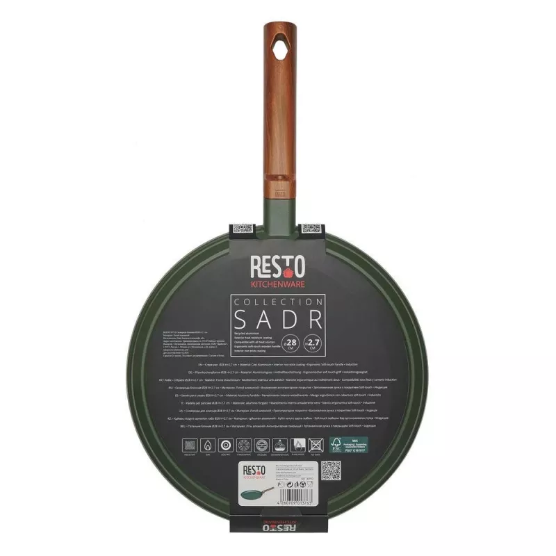 Plokščia blynų keptuvė RESTO 93712 — 28 cm skersmuo, 2,7 cm aukštis