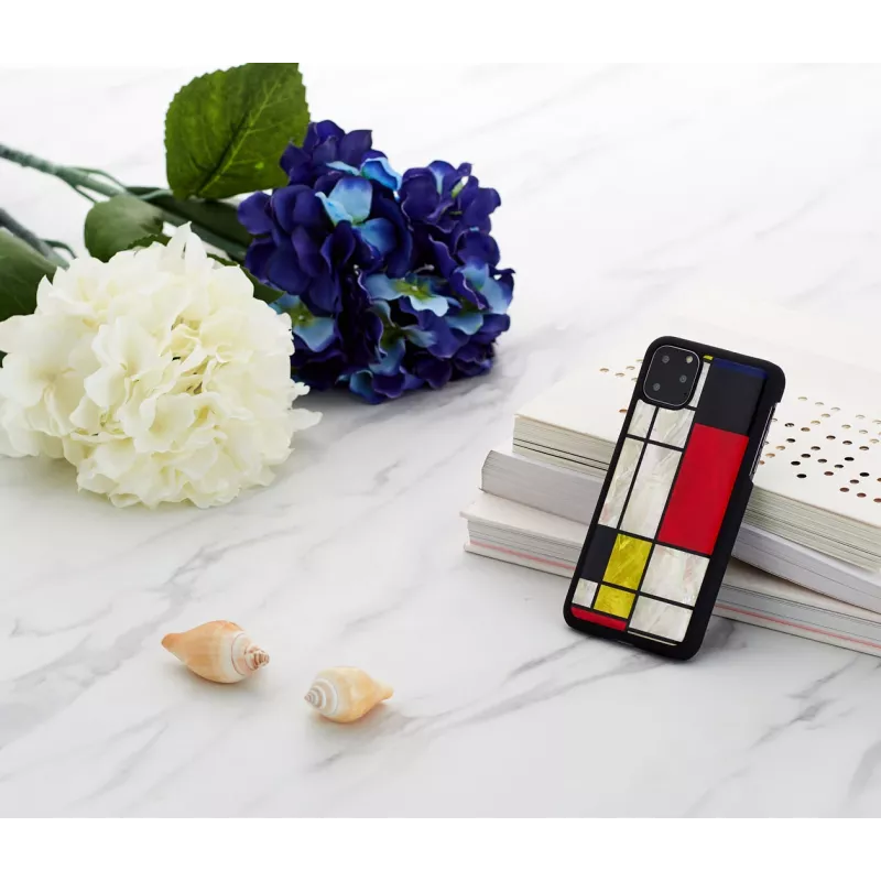 Išmaniojo telefono dėklas iKins, skirtas iPhone 11 Pro Max — Mondrian juodas apsauginis dangtelis