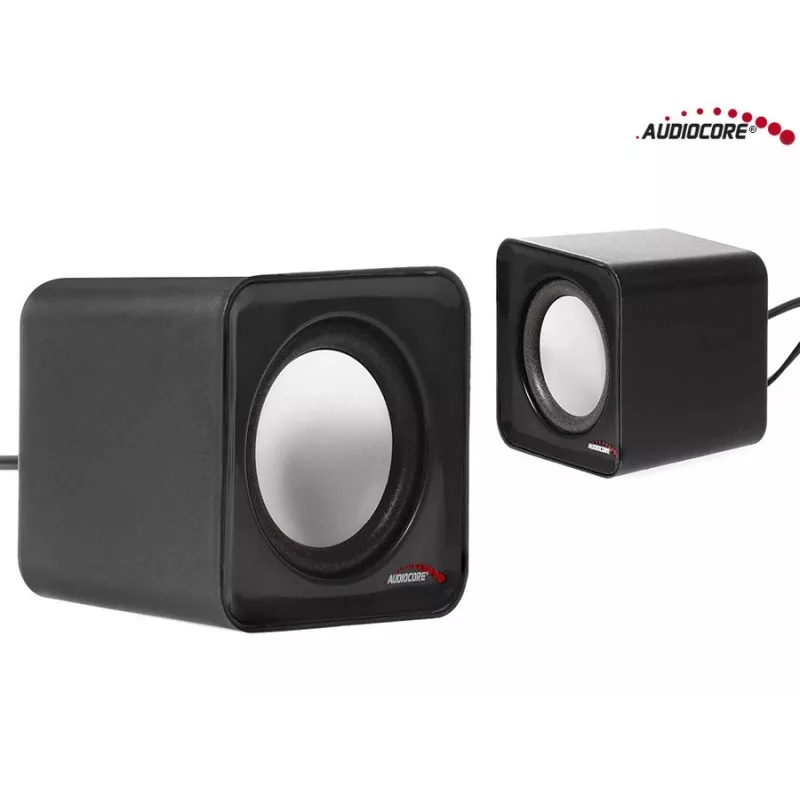 2 krypčių PC garsiakalbis Audiocore AC870 B — 3 W RMS, laidinis USB maitinimas, 3,5 mm įvestis, 2.0 kanalai