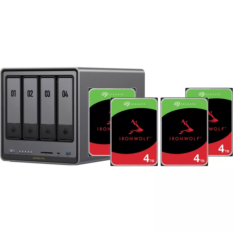 DX4800 Plus + 4x 4 TB Seagate IronWolf HDD rinkinys, NAS