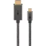 Goobay USB-C į HDMI pintas laidas 4K 60 Hz 1 m juodas sidabrinis - jungtis (75699)