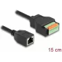 DeLOCK RJ45 laidas Cat.5e lizdas į gnybtų bloko adapterį 15 cm juodas