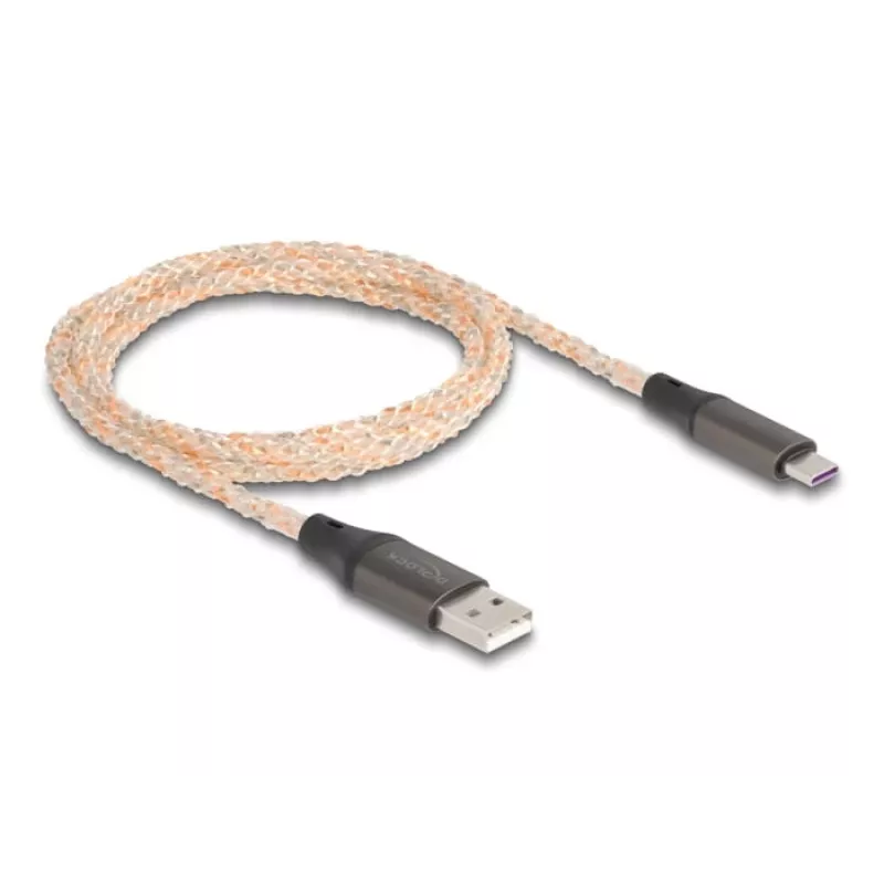 DeLOCK USB 2.0 laidas Type-A – USB Type-C RGB 1 m
