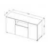 Cama Komoda VIVA 150 juodas/juodas blizgus + baltas