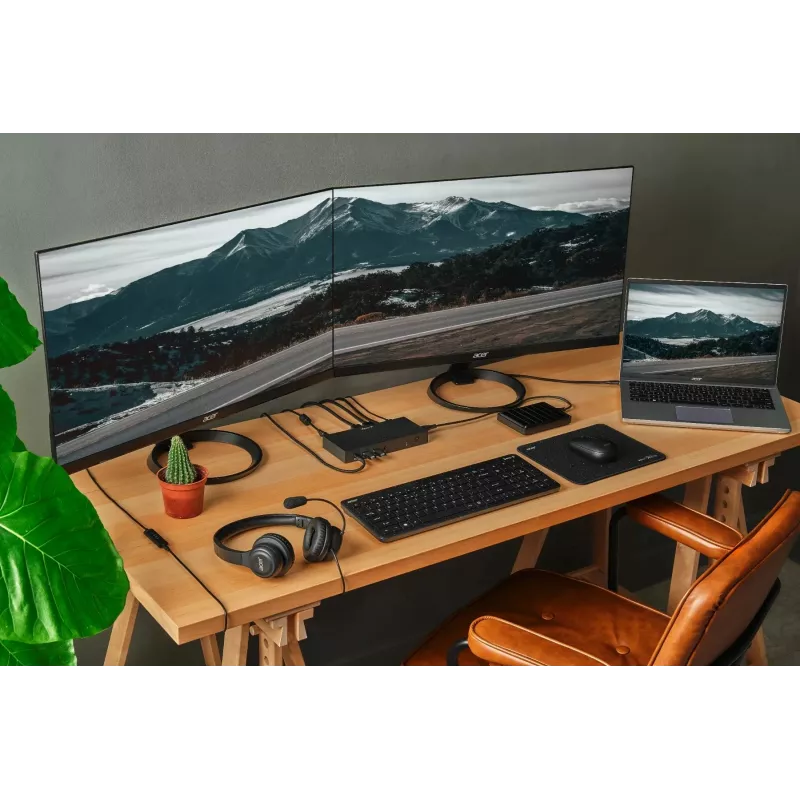 Laidinės biuro ausinės Acer AHW154 — stereo, 3,5 mm lizdas, patikima konstrukcija