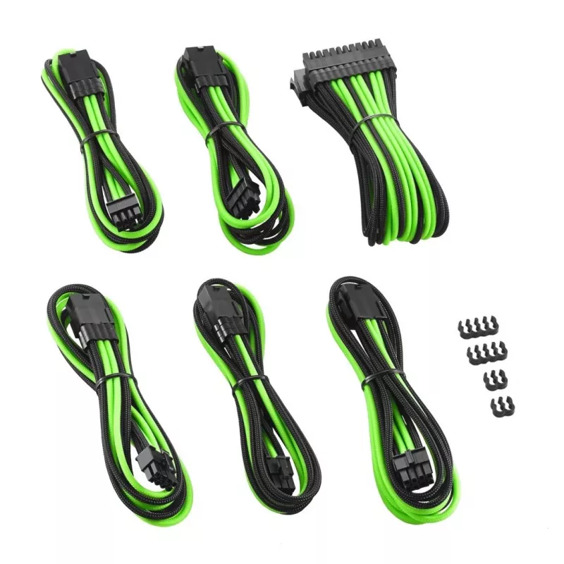 Vidinis maitinimo kabelis Cablemod CM-PCAB-BKIT-NKKLG-3PK-R juodas žalias
