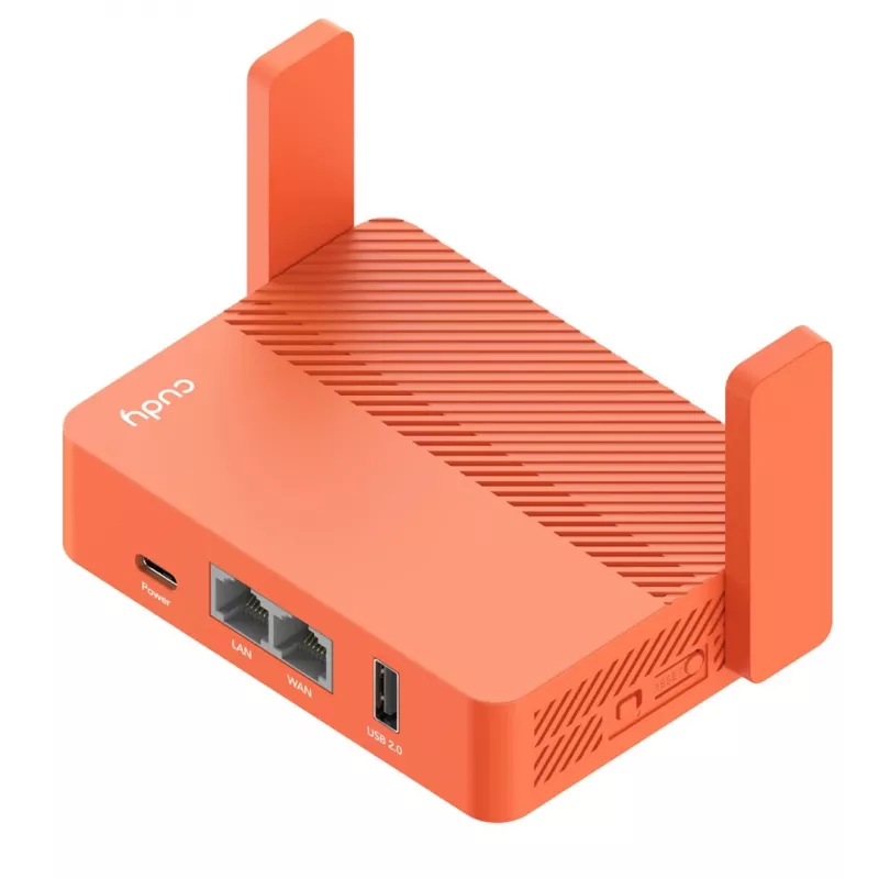 Nešiojamasis maršrutizatorius Cudy AC1200 (TR1200) — oranžinis, maitinamas per kintamosios srovės adapterį, 1x RJ-45 LAN/WAN, USB 2.0