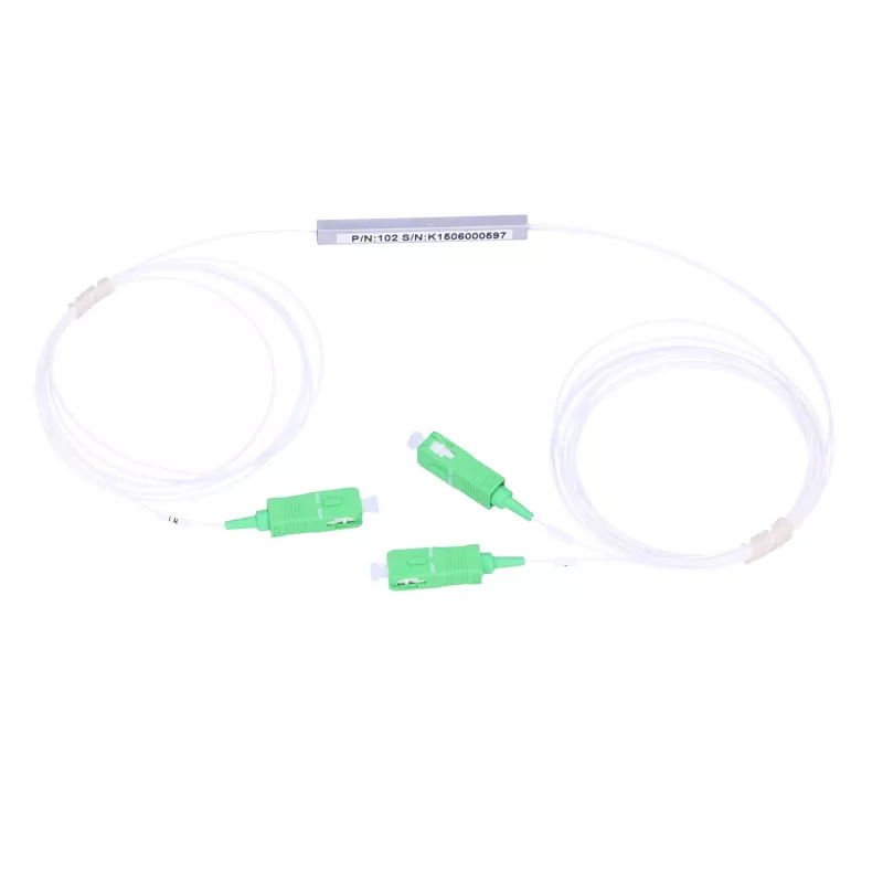 Kabelių skirstytuvas Extralink Splitter 1:2 PLC SC/APC 900µm 1,5m, žalias/baltas