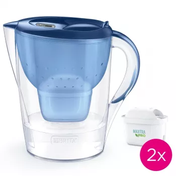 Vandens filtro ąsotis BRITA Marella XL su 2 mėlynomis MAXTRA PRO keičiamosiomis kasetėmis