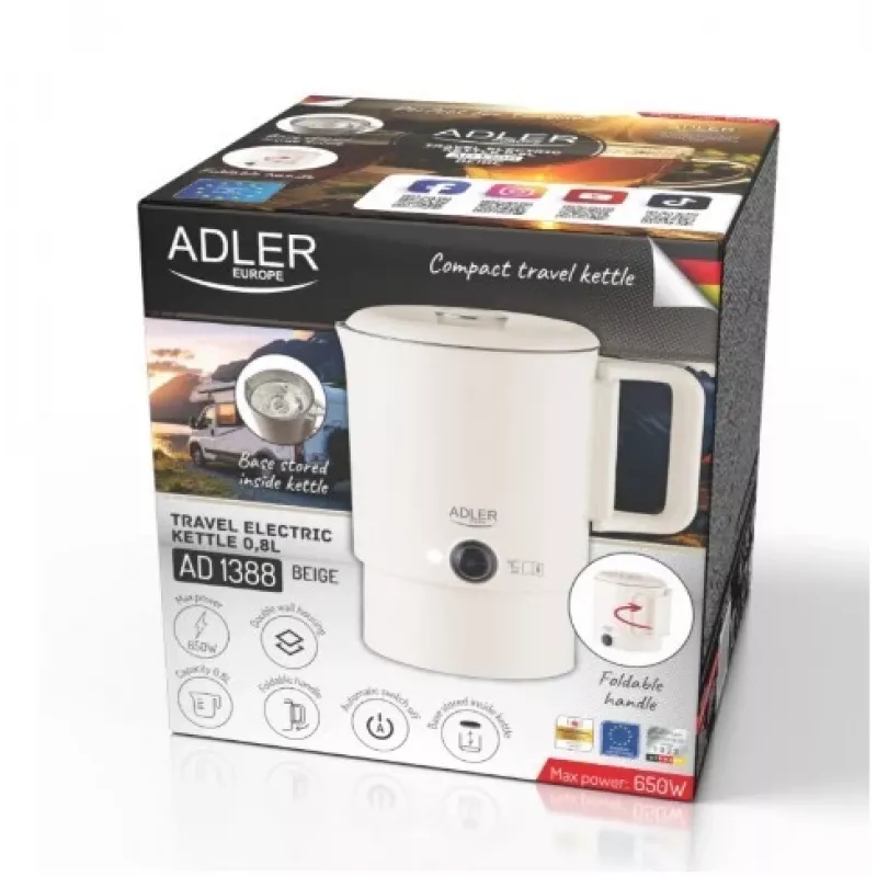 Travel Kettle 0.8 L - Beige AD 1388