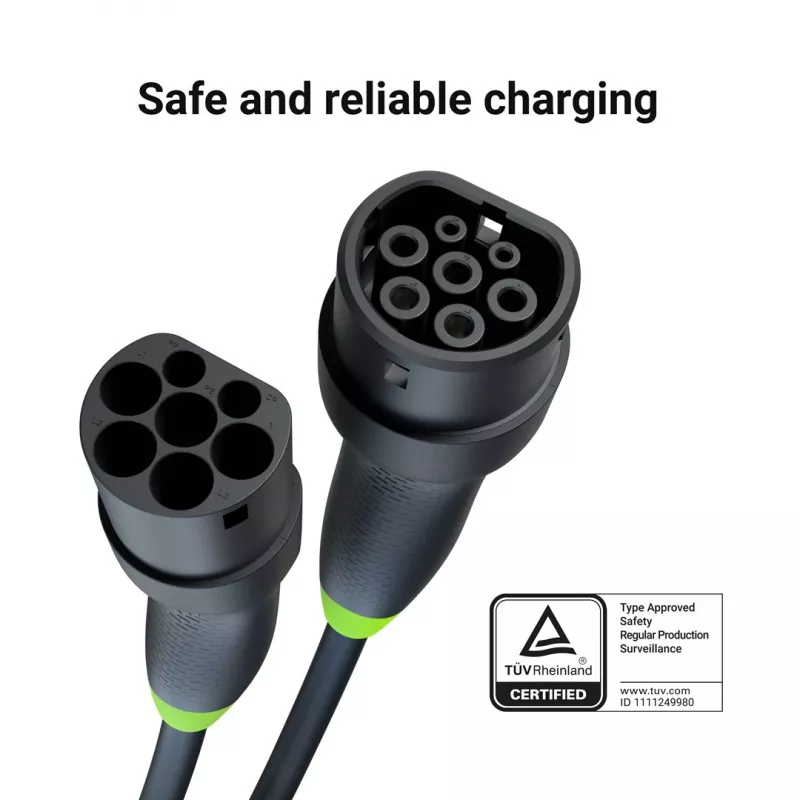 Įkrovimo laidas Green Cell EVKABGC03 — Type 2, 5 m, 11 kW, elektromobiliams