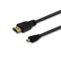 HDMI laidas SAVIO CL-39 1 m — Type A (kištukas) į Type D Micro (kištukas), HDMI 1.4, 4096x2160, ARC, Ethernet, paauksuoti kontaktai, juodas