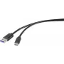 Renkforce RF-4536472 USB laidas 0,3 m USB 3.2 Gen 2 (3.1 Gen 2) USB A USB C juoda (RF-4536472)