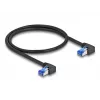 Tinklo laidas DeLOCK RJ45 Cat.6A S/FTP Dešiniojo kampo 1m Juodas