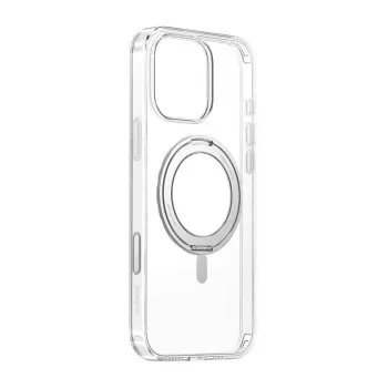 Magnetinis dėklas Baseus SkyRing 360° iPhone 16 Pro — permatomas, magnetinis žiedas 360°