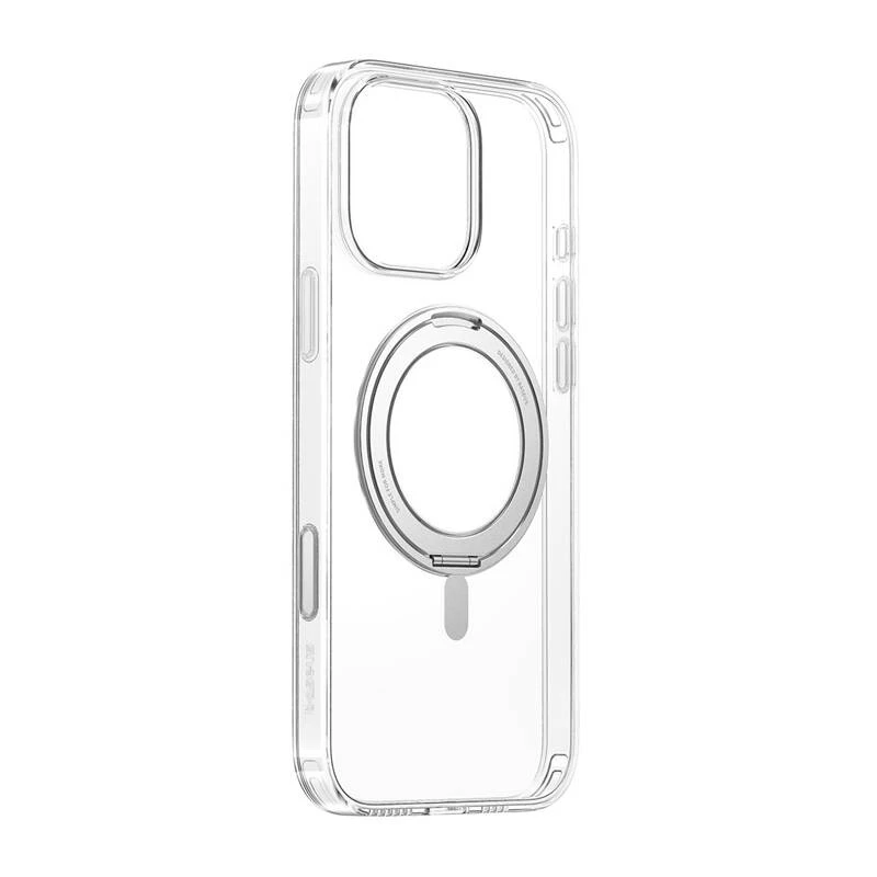 Magnetinis dėklas Baseus SkyRing 360° iPhone 16 Pro — permatomas, magnetinis žiedas 360°