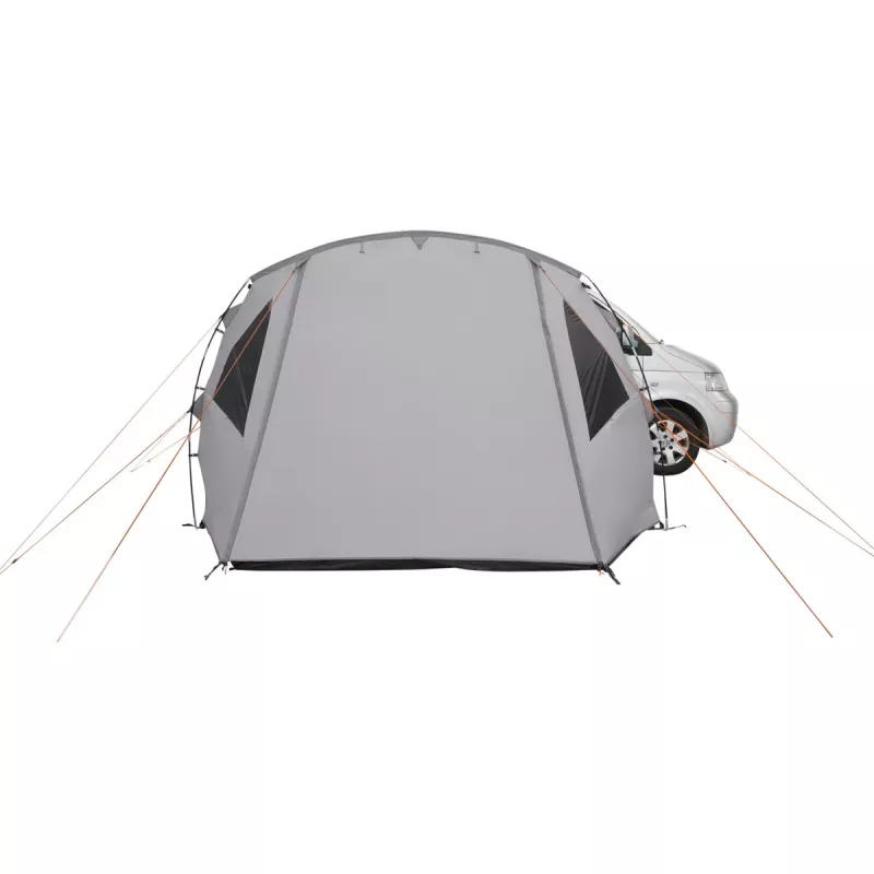 Drive-away tentas easy camp Eidfjord Pilka — standus rėmas, 3400×3100×2100 mm, 3 m atsparus vandeniui