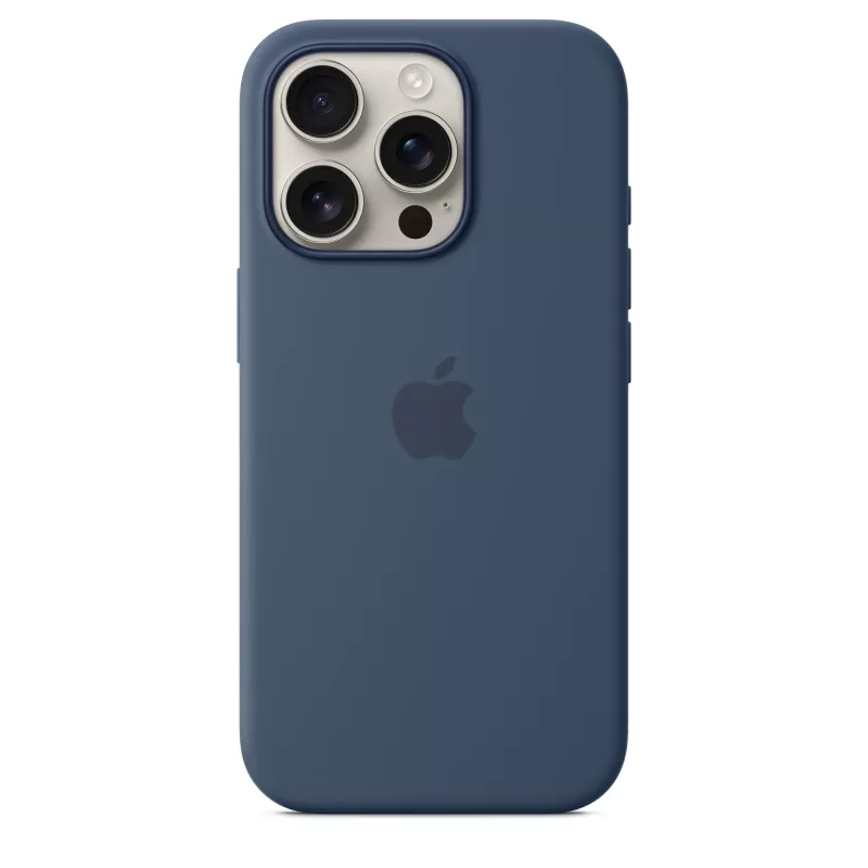 Silikoninis dėklas su MagSafe, skirtas iPhone 16 Pro – Džinsinis