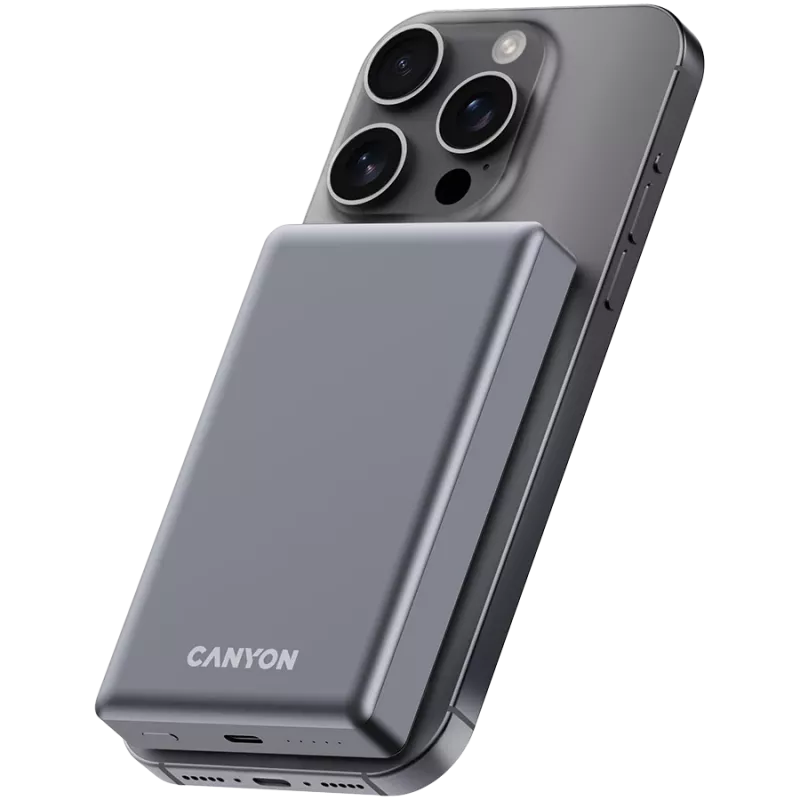 Canyon OnCharge 510 - Powerbank - 10.000 mAh - USB-C įėjimas - USB-C PD 20W išėjimas + belaidis magnetinis įkrovimas