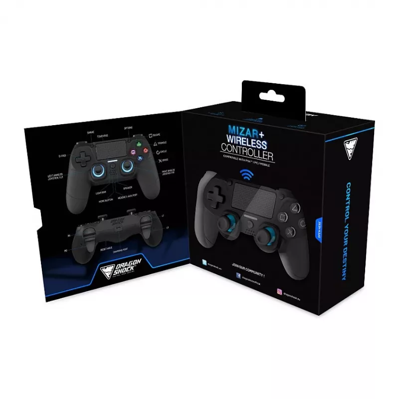 Dragonshock valdiklis Mizar+ belaidis juodas PS4/PC