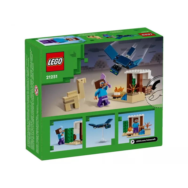 Lego Minecraft 21251 Steve'o dykumos ekspedicijos žaislų biomas komplektas