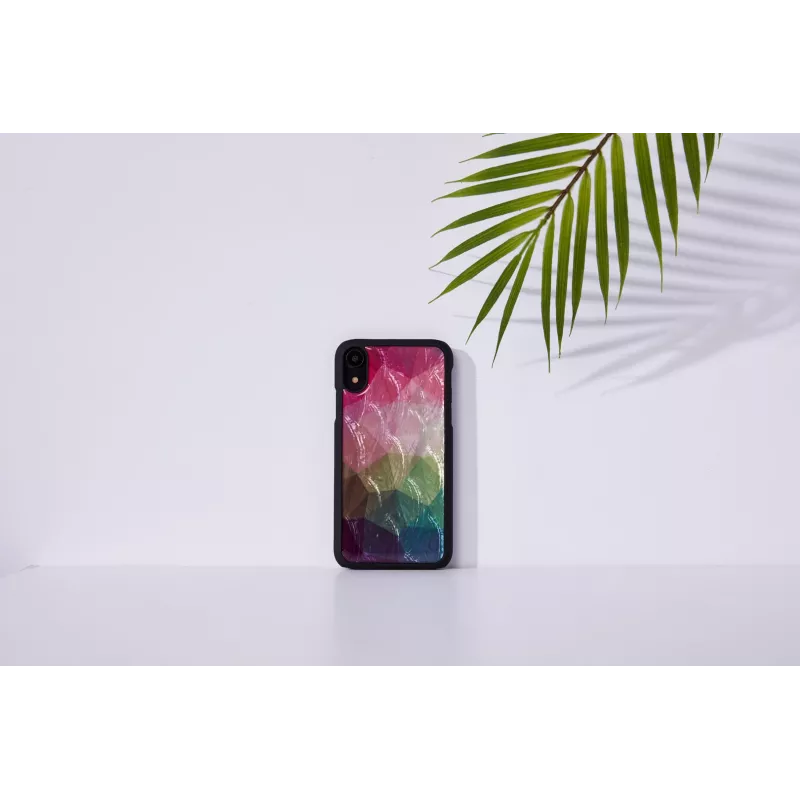 Išmaniojo telefono dėklas iKins, skirtas iPhone XR — vandens gėlių dizainas, juodas