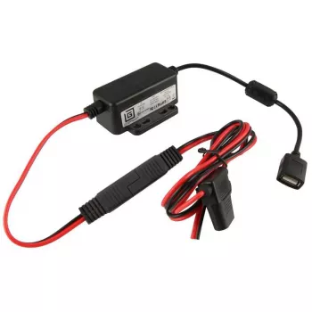 Mobiliojo įrenginio įkroviklis RAM Mounts RAM-GDS-CHARGE-V7B1U — patalpų USB įkroviklis, 10–30 V įvestis, 9 V maks. išvestis, 2,5 A, 1,2 m kabelis, juoda/raudona