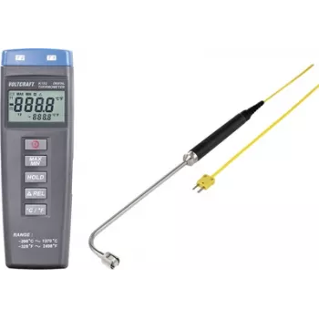 VOLTCRAFT K102 + TP 206 temperatūros matavimo prietaisas -200 iki +1370 °C K tipo zondas