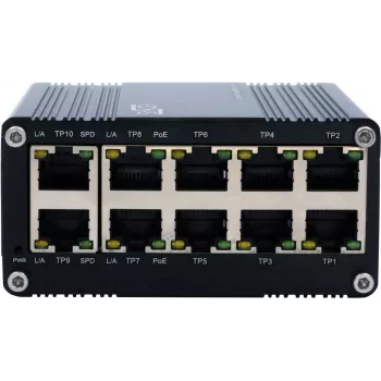 Nevaldomas PoE komutatorius Exsys EX-62025POE 10 prievadų Gigabit, 802.3af/at PoE palaikymas