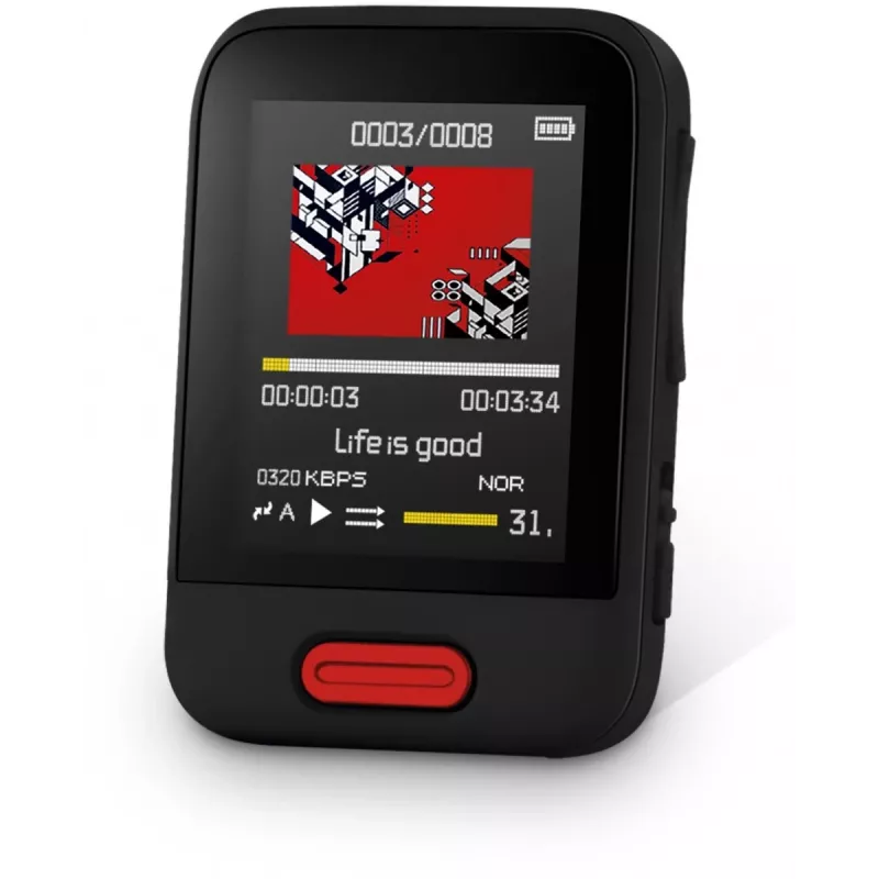 Portable MP3/MP4 player SENCOR SFP 7716RD — 16GB atminties, kompaktiškas medijos grotuvas
