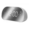 Radijo laikrodis Muse M-170CMR — skaitmeninis radijo laikrodis, 1,2 colio LED ekranas, FM, AC 230V, AAA atsarginė baterija, veidrodinis/baltas