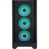 PC korpusas Silentware Flow 110 A-RGB Juoda — midi bokštas, grūdinto stiklo šoninis dangtis