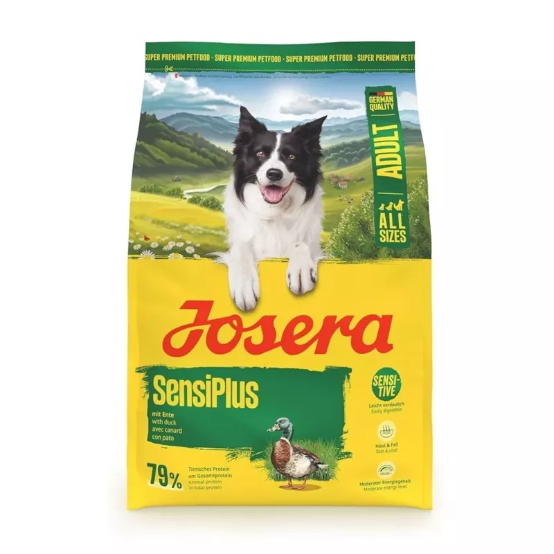 Pilnavertis sausas šunų maistas JOSERA Adult SensiPlus 3 kg — paukštiena, 24 % baltymų, 12 % riebalų, be glitimo ir sojos jautriam virškinimui