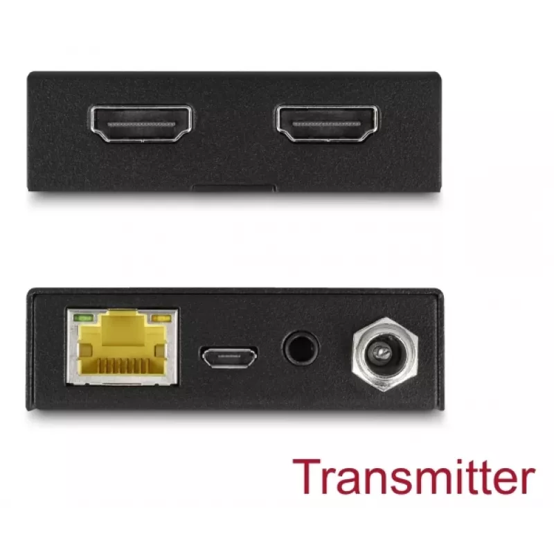 AV siųstuvo ir imtuvo rinkinys DELOCK 65955 — Cat6/Cat6a HDMI ilgintuvas, iki 3840×2160, laidinis, Micro-USB B maitinimas