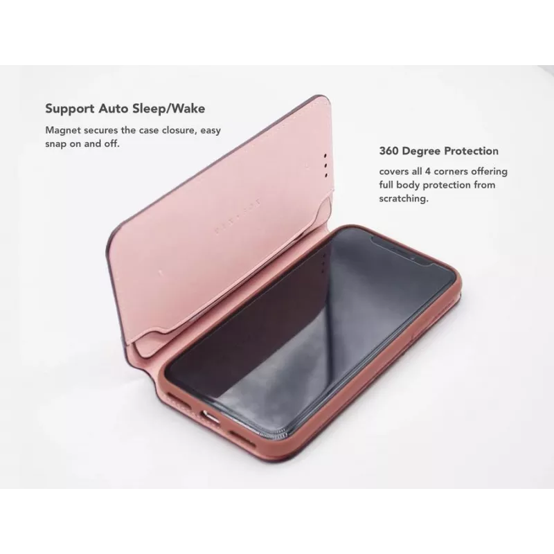 Folio dėklas VixFox, skirtas iPhone 7/8 – rožinis, knygelės tipo apsauginis dėklas