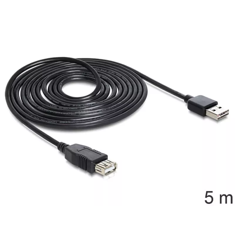 USB laidas DeLOCK EASY-USB 2.0-A 5m Juodas