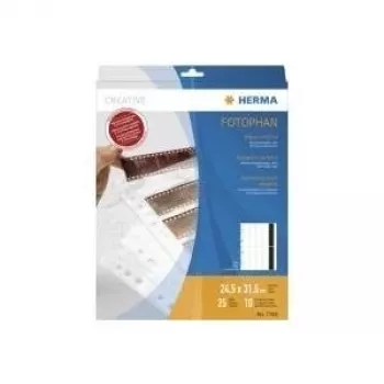Negatyvų laikymo lapai HERMA 7760, skirti 10 x 4 negatyvų juostelėms, 25 vnt.