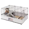 Narvelis FERPLAST Modular 2 triušiams ir jūrų kiaulytėms 109x72x56 cm, metalinis, pilkas, strypų tarpai 23 mm