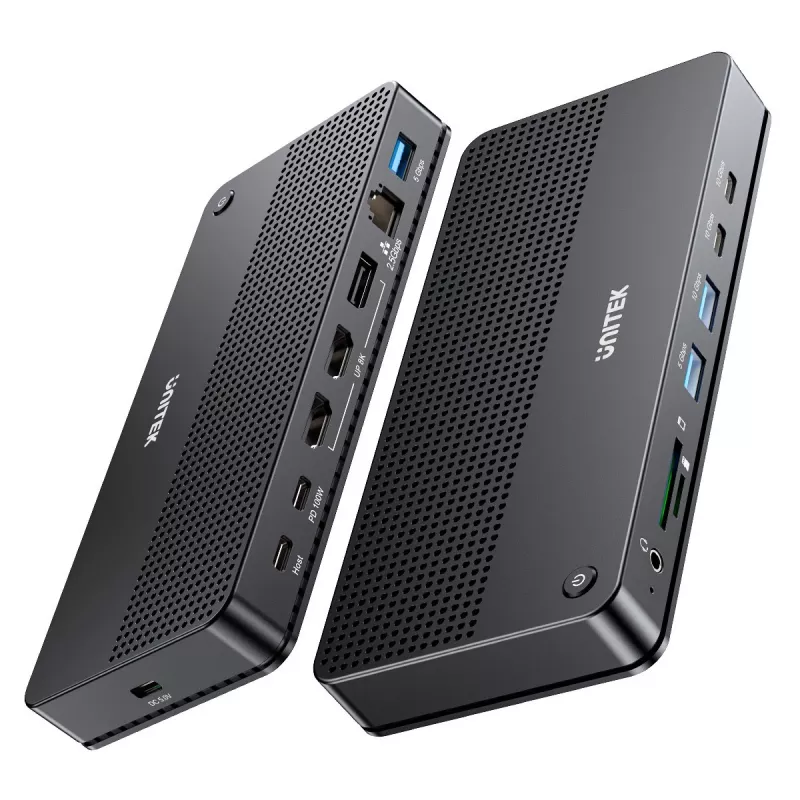 Dokų stotelė UNITEK D1104A01 USB4 laidinė 100 W energijos tiekimas