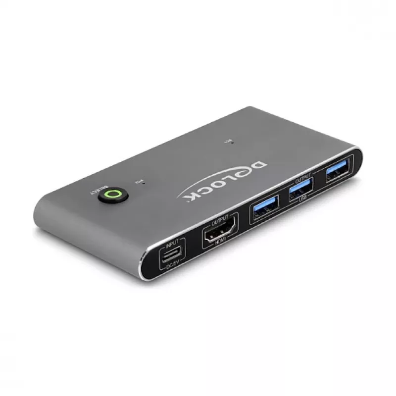 DeLOCK HDMI KVM jungiklis 8K 60 Hz su USB 5 Gbps