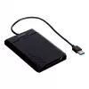 HDD/SSD dėžutė Unitek Y-3036, 2,5 colio SATA III, USB 3.2 Gen 1 (5 Gbit/s), UASP, integruotas USB-A laidas, juoda