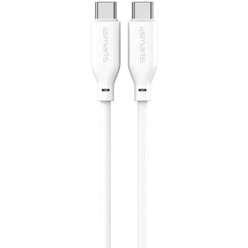 4smarts USB-C / USB-C silikoninis kabelis High Flex 60W 1,5m baltas