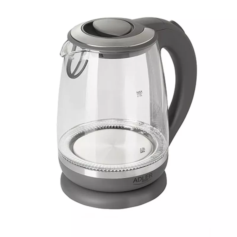Adler | Virdulys | AD 1286 | Standartinis | 2200 W | 2 L | Plastikas/Stiklas | 360° besisukantis pagrindas | Pilka/Skaidri