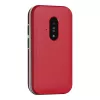 „Doro Leva E22“ mygtukinis telefonas, atverčiamas, 2,8 colio (7,11 cm) ekranas, viena SIM, 0,3 MP kamera, 1150 mAh, 127,8 g, raudona/baltas