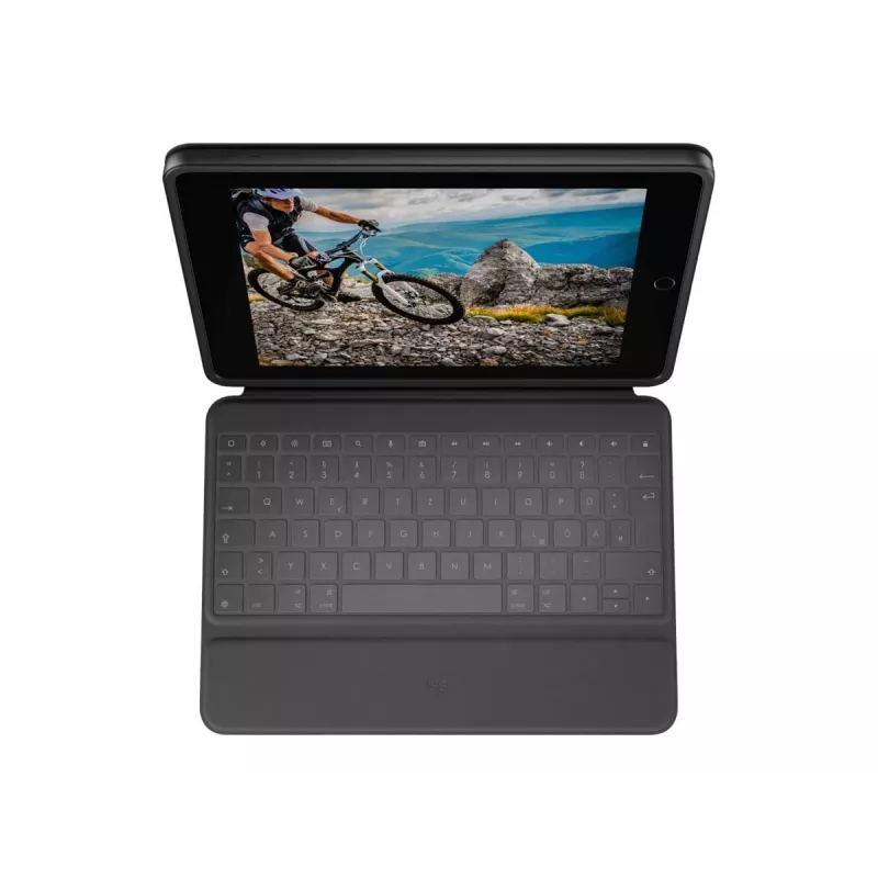Logitech Rugged Folio - QWERTY - ispanų k. - 1,8 cm - 1,2 mm - Apple - iPad (10 kartos) Model: A2696 - A2757 - A2777