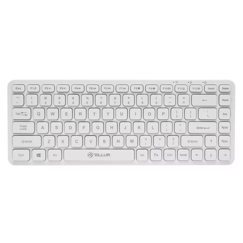 Belaidė klaviatūra Tellur TLL491241 Mini Balta — kompaktiškas išdėstymas, belaidis ryšys